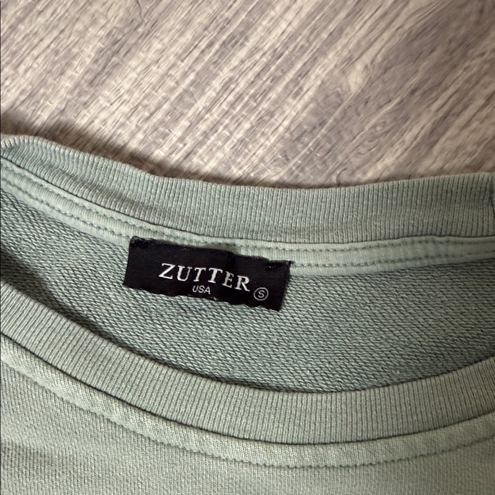 Zutter Sage Green 'Long Live Cowboys' Crew Neck Sweatshirt Size Small - Picture 4 of 5